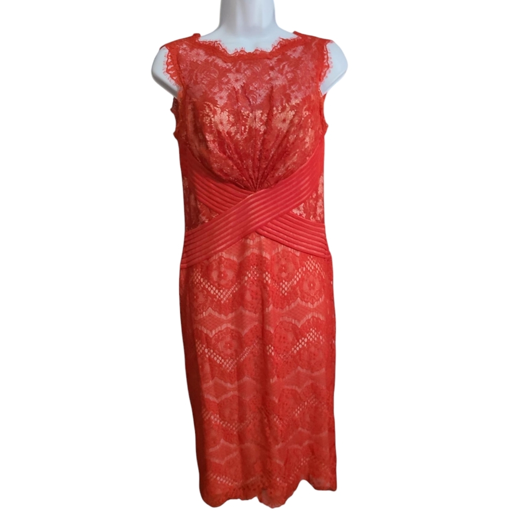 TADASHI SHOJI chantilly lace sheath dress 2 - Picture 2 of 9